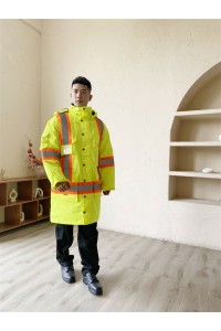 訂製冬季男士中長款防風防水風褸外套      設計耐磨反光棉衣戶外工作外套   IG-BD-UK-23010
